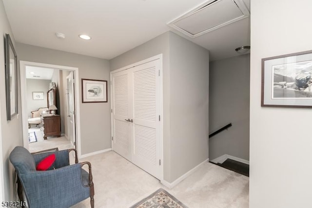 3 Indigo Rd, Allamuchy Twp, NJ 07840 - hall featuring an upstairs landing, light carpet, and recessed lighting