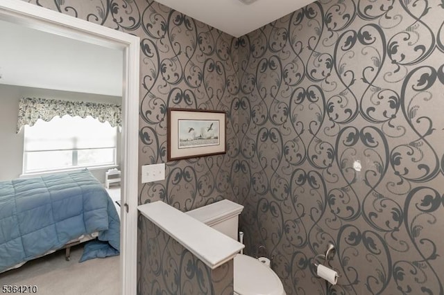 3 Indigo Rd, Allamuchy Twp, NJ 07840 - ensuite bathroom featuring wallpapered walls and toilet