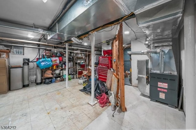 129 S Munn Ave, East Orange City, NJ 07018 - unfinished basement featuring a water softener and heating unit