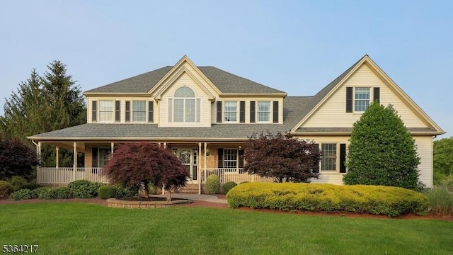74 Oxford Pl, Hillsborough Twp, NJ 08844 - colonial house with covered porch and a front yard