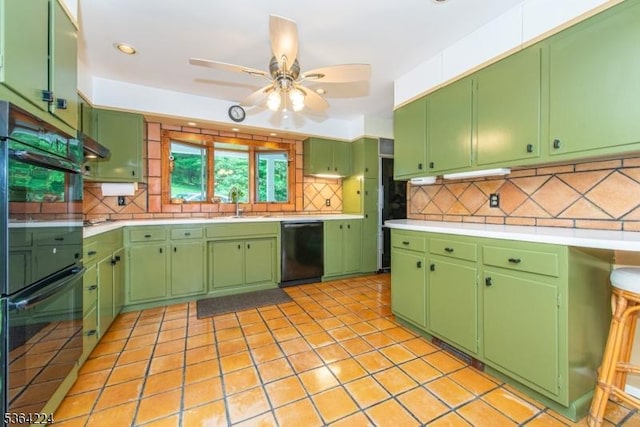 25 Mordaunt Rd, Vernon Twp, NJ 07462 - kitchen with dishwasher, double oven, decorative backsplash, light countertops, and recessed lighting