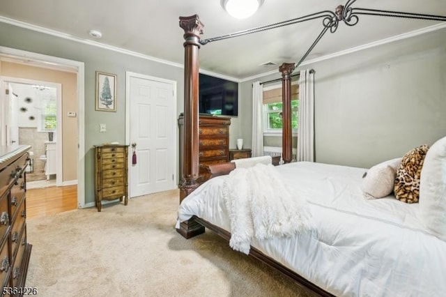 1707 Valley Rd, Long Hill Twp, NJ 07946 - bedroom featuring ornamental molding and light carpet