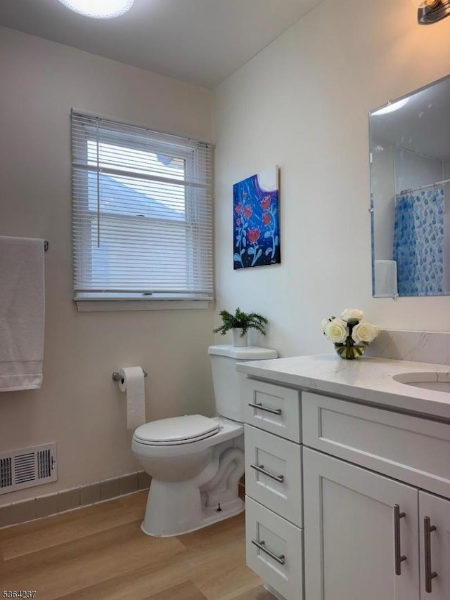 33 Fisher Ave, Bound Brook Boro, NJ 08805 - bathroom with vanity, wood finished floors, and curtained shower