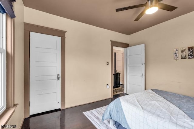 1332 Maple Ter, Rahway City, NJ 07065 - bedroom featuring dark wood-style floors and ceiling fan