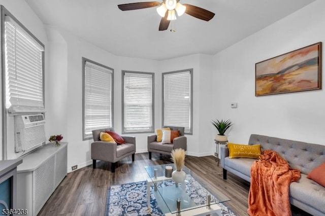 1332 Maple Ter, Rahway City, NJ 07065 - living room with ceiling fan and wood finished floors
