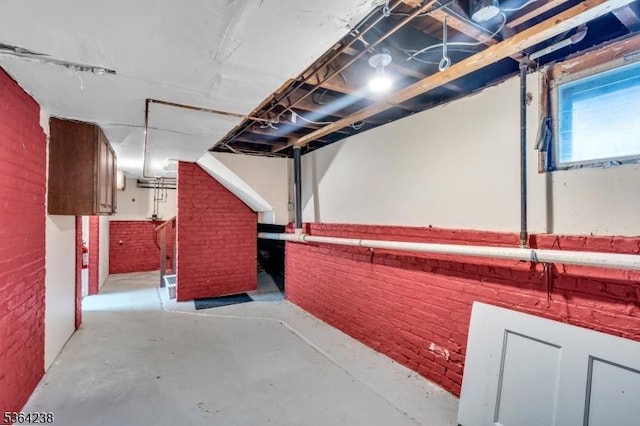 1332 Maple Ter, Rahway City, NJ 07065 - below grade area with brick wall
