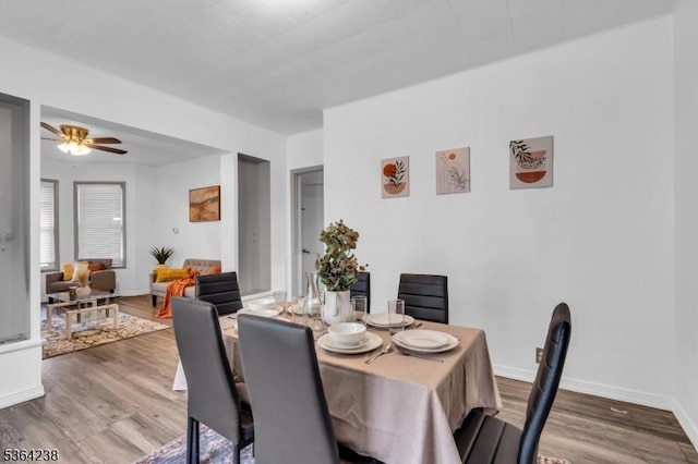 1332 Maple Ter, Rahway City, NJ 07065 - dining area with wood finished floors and ceiling fan