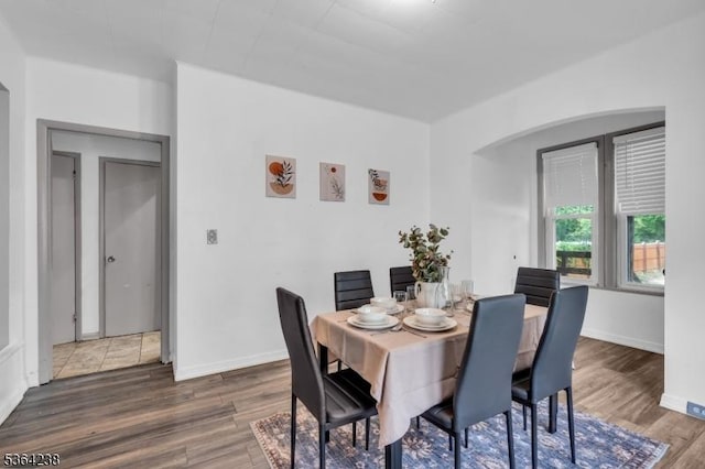 1332 Maple Ter, Rahway City, NJ 07065 - dining room featuring wood finished floors and arched walkways