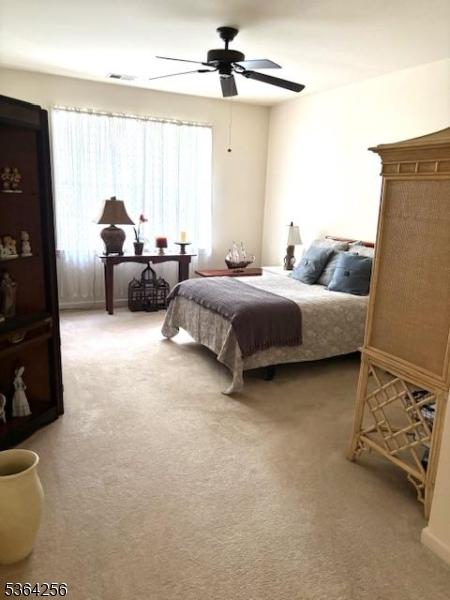 28 Ridgeview Ln, Mount Arlington Boro, NJ 07856 - bedroom featuring light colored carpet and ceiling fan