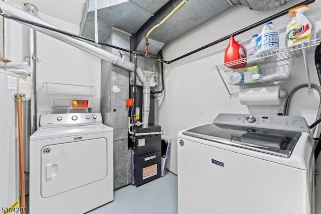1200 Springfield Ave Unit 3A, New Providence Boro, NJ 07974 - laundry room featuring washing machine and dryer and water heater
