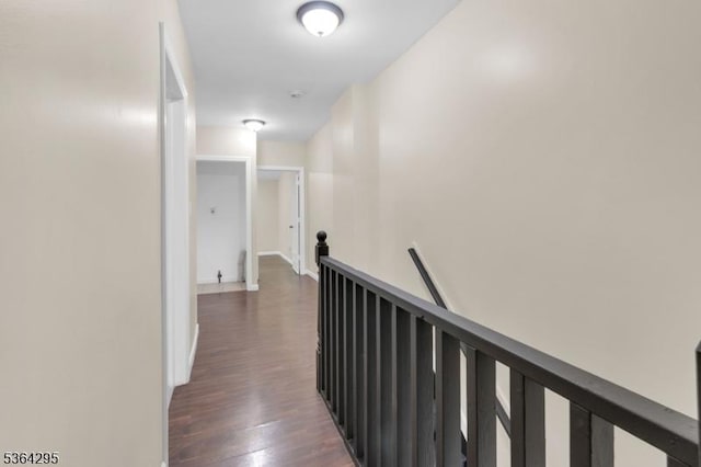 158 Catherine St Unit A/B, Elizabeth City, NJ 07201 - corridor with an upstairs landing and dark wood-style flooring