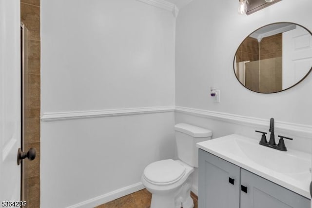 158 Catherine St Unit A/B, Elizabeth City, NJ 07201 - full bathroom featuring vanity, a tile shower, and ornamental molding