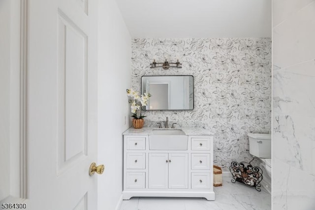 1 Warwick Dr, Washington Twp, NJ 07853 - bathroom with vanity and marble finish floors