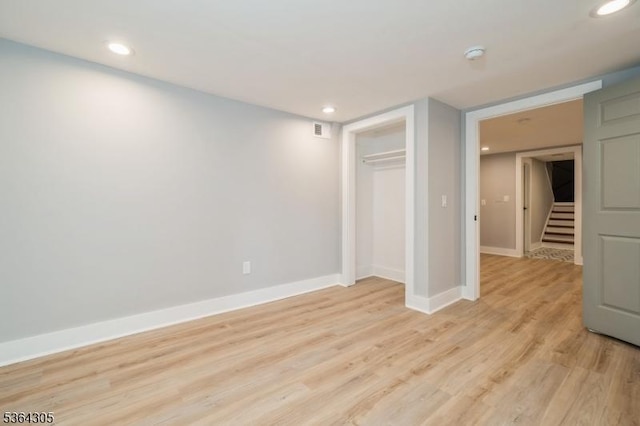 9 Somerset Pl, West Milford Twp, NJ 07480 - unfurnished bedroom with light wood-style floors, recessed lighting, and a closet