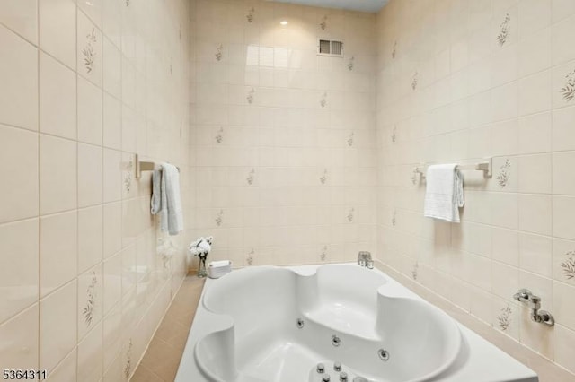 2242 Shawnee Path, Scotch Plains Twp, NJ 07076 - bathroom featuring tile walls and a tub with jets