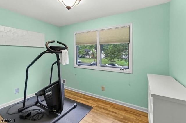 2242 Shawnee Path, Scotch Plains Twp, NJ 07076 - exercise room featuring wood finished floors and baseboards