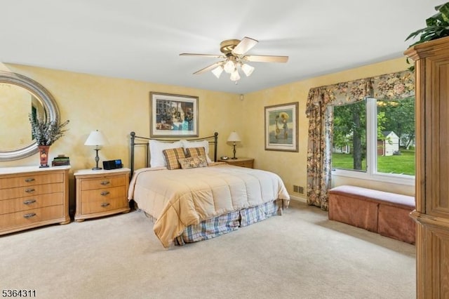 2242 Shawnee Path, Scotch Plains Twp, NJ 07076 - bedroom with light colored carpet and a ceiling fan