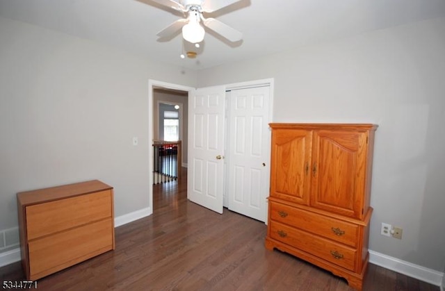 58 Greenbrook Rd, Green Brook Twp, NJ 08812 - bedroom with wood finished floors, a closet, and a ceiling fan