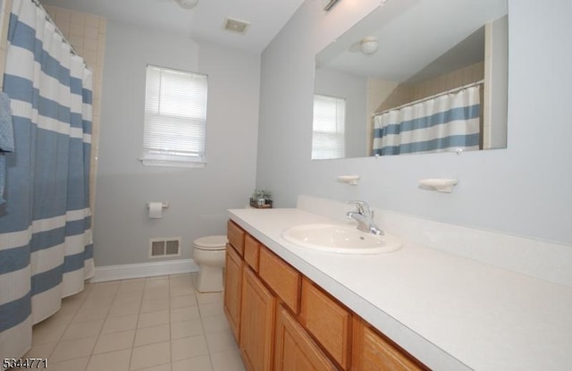 58 Greenbrook Rd, Green Brook Twp, NJ 08812 - bathroom featuring vanity, tile patterned flooring, and curtained shower