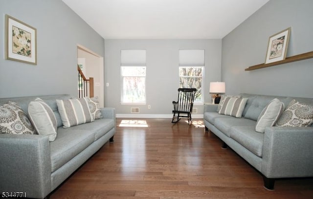 58 Greenbrook Rd, Green Brook Twp, NJ 08812 - living area featuring wood finished floors and stairs