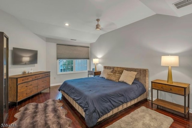 7 Whalen Ct, West Orange Twp, NJ 07052 - bedroom with vaulted ceiling, wood finished floors, a ceiling fan, and recessed lighting