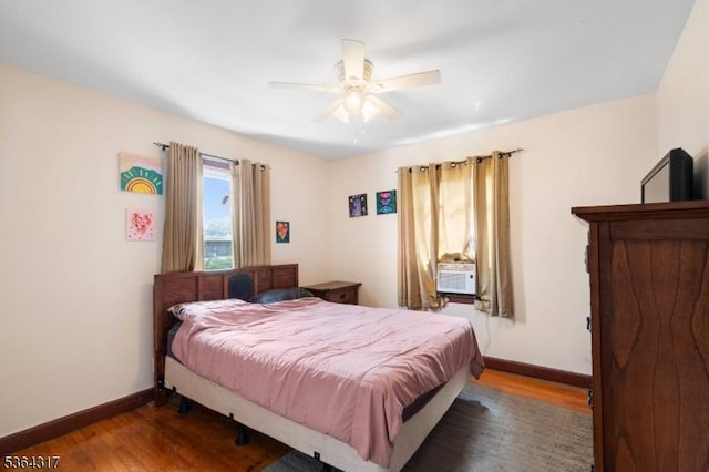 520 Marion St, Bound Brook Boro, NJ 08805 - bedroom with wood finished floors, ceiling fan, and cooling unit