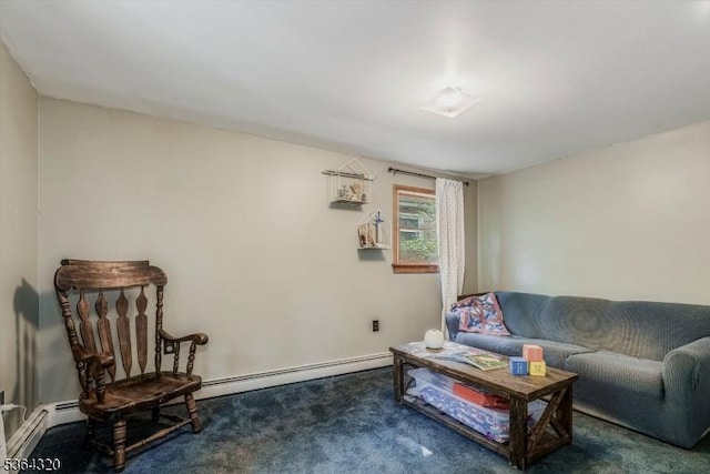 53 Lonaconing Rd, Vernon Twp, NJ 07422 - living area featuring a baseboard radiator and carpet floors