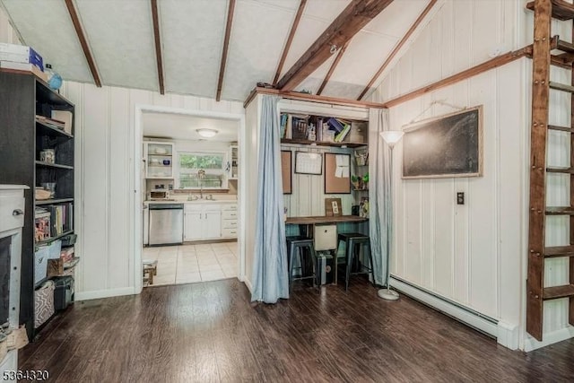 53 Lonaconing Rd, Vernon Twp, NJ 07422 - unfurnished living room with a baseboard heating unit and wood finished floors