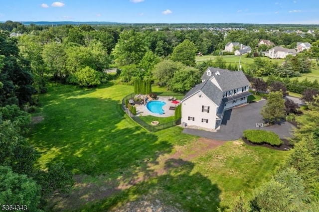 231 Woods Rd, Hillsborough Twp, NJ 08844 - view from above of property with a pool area