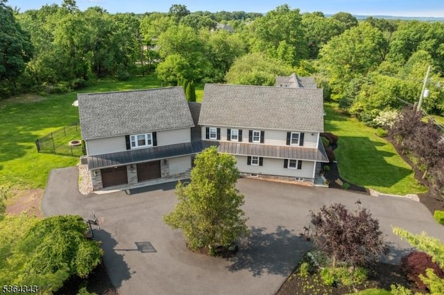 231 Woods Rd, Hillsborough Twp, NJ 08844 - view from above of property with a heavily wooded area