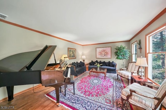125 Drakestown Rd, Washington Twp, NJ 07853 - living area featuring wood finished floors and ornamental molding