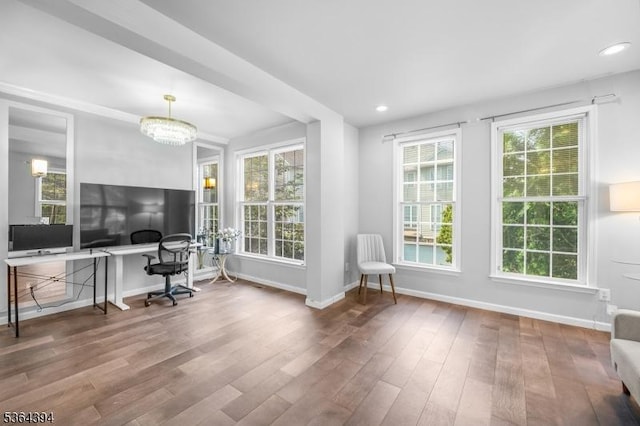 156 Arrowgate Dr, Randolph Twp, NJ 07869 - office space with wood finished floors, healthy amount of natural light, and recessed lighting