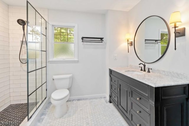 1 Deborah Dr, Morris Twp, NJ 07960 - full bath featuring vanity, a tile shower, and tile patterned flooring