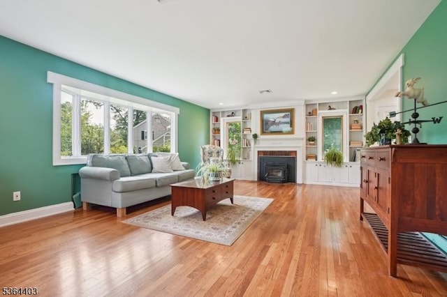 18 Forest Trl, Bernards Twp, NJ 07920 - living area with hardwood / wood-style flooring and a fireplace