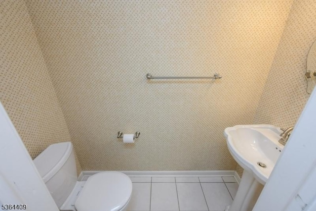1505 Doolittle Dr, Bridgewater Twp, NJ 08807 - half bathroom with tile patterned flooring and toilet