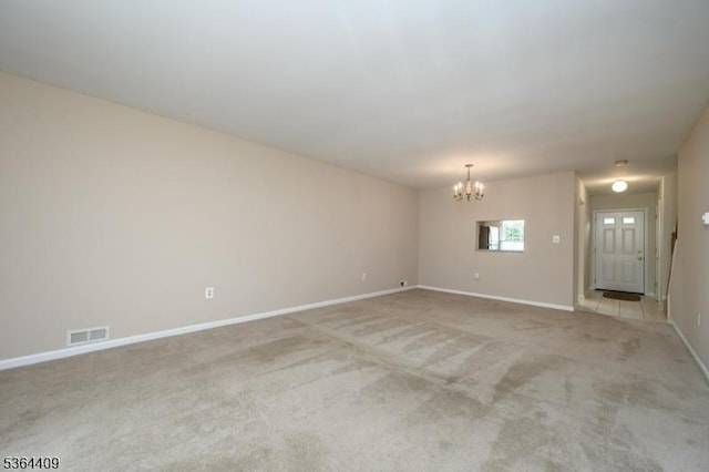 1505 Doolittle Dr, Bridgewater Twp, NJ 08807 - unfurnished room with a chandelier and light carpet