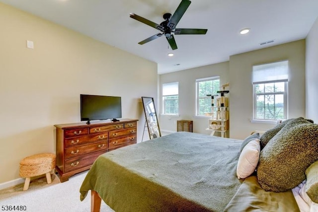 1005 Station Rd, Somerville Boro, NJ 08876 - bedroom featuring recessed lighting, light colored carpet, and ceiling fan