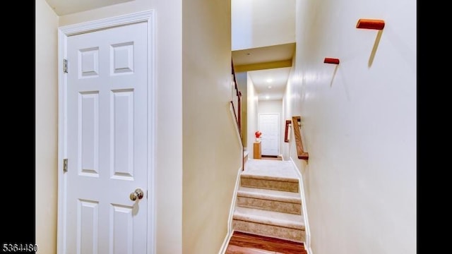 1005 Station Rd, Somerville Boro, NJ 08876 - stairway with wood finished floors and baseboards