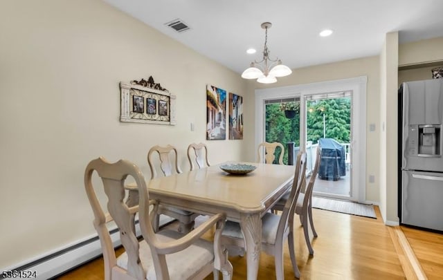 32 Sanford Dr, Randolph Twp, NJ 07869 - dining room with a chandelier, light wood finished floors, and recessed lighting