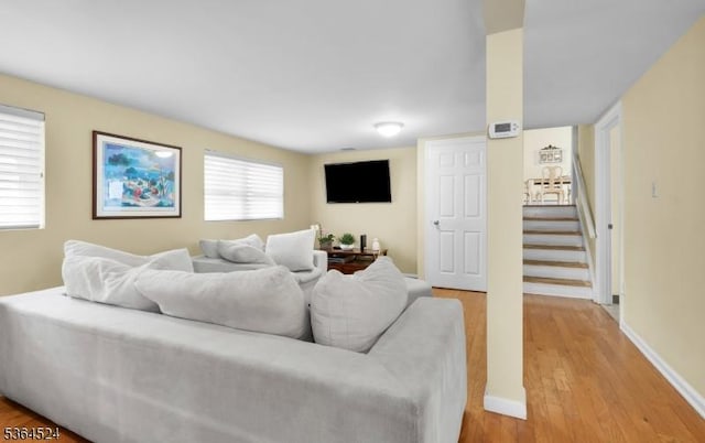 32 Sanford Dr, Randolph Twp, NJ 07869 - living area featuring light wood-style floors and baseboards