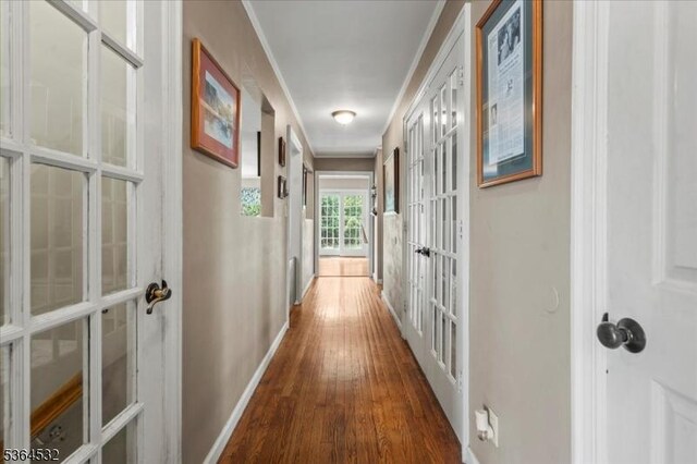 31 Somerville Rd, West Milford Twp, NJ 07421 - corridor with wood finished floors and french doors