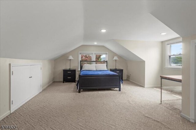 31 Somerville Rd, West Milford Twp, NJ 07421 - carpeted bedroom featuring lofted ceiling and recessed lighting