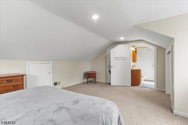 31 Somerville Rd, West Milford Twp, NJ 07421 - carpeted bedroom with lofted ceiling, recessed lighting, and connected bathroom
