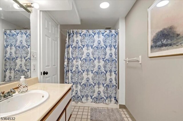 31 Somerville Rd, West Milford Twp, NJ 07421 - bathroom featuring vanity, a shower with curtain, and tile patterned flooring