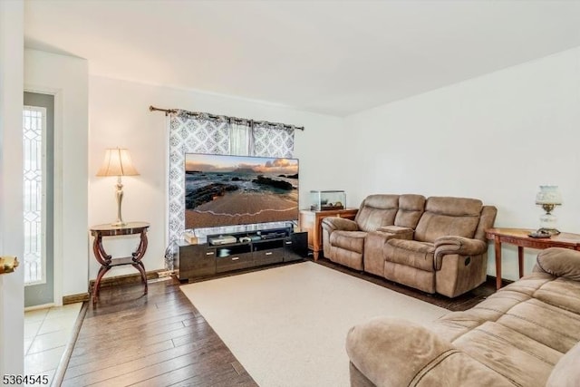 312 Cheyenne Rd Unit 312, Andover Twp, NJ 07848 - living room with wood-type flooring and baseboards