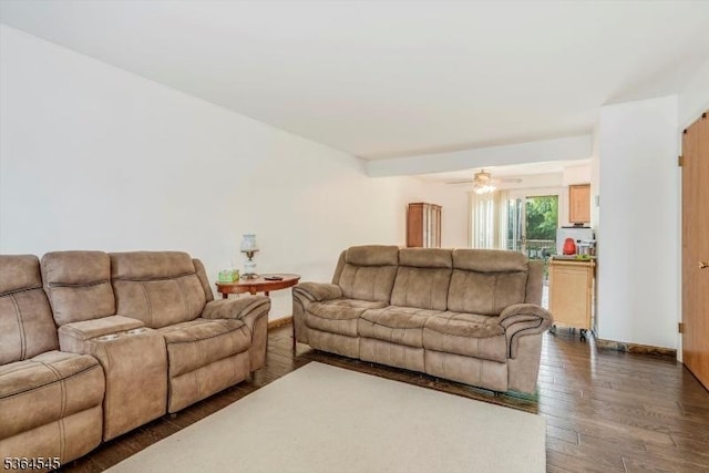 312 Cheyenne Rd Unit 312, Andover Twp, NJ 07848 - living area featuring dark wood-style floors and ceiling fan