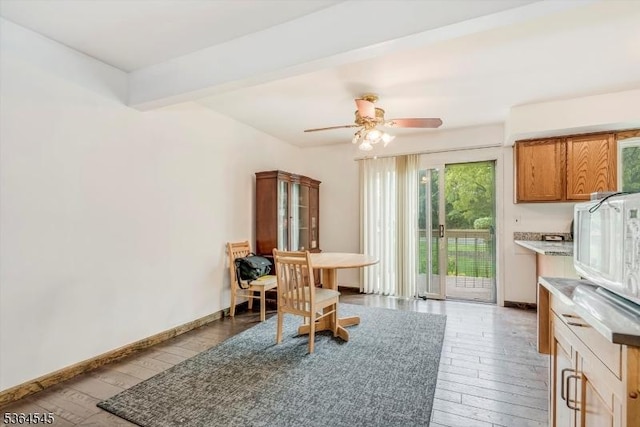 312 Cheyenne Rd Unit 312, Andover Twp, NJ 07848 - dining space featuring light wood finished floors and a ceiling fan