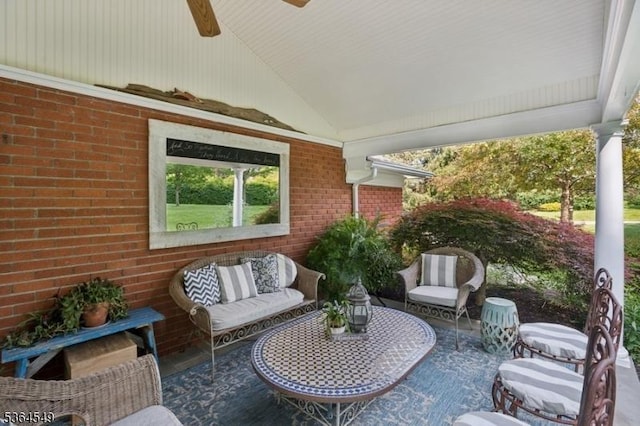 5 Woodland Rd, Franklin Twp, NJ 08867 - view of patio / terrace featuring a ceiling fan and an outdoor living space