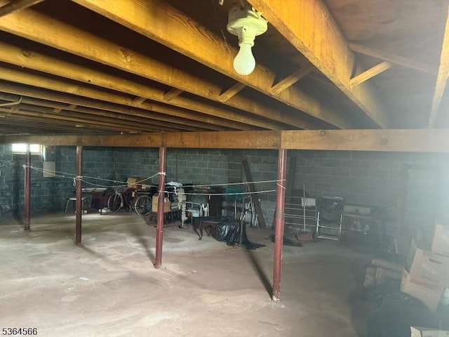 397 Lake Ave, Woodbridge Twp, NJ 07067 - unfinished below grade area with concrete block wall