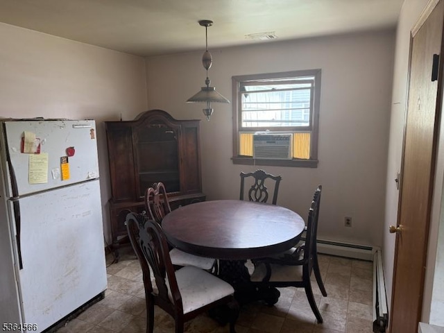 397 Lake Ave, Woodbridge Twp, NJ 07067 - dining space featuring cooling unit and baseboard heating